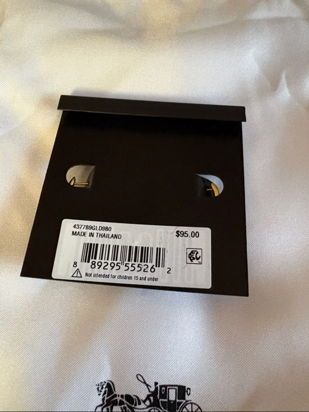 Coach Gold Padlock Stud Earrings - Gold - Picture 5 of 5